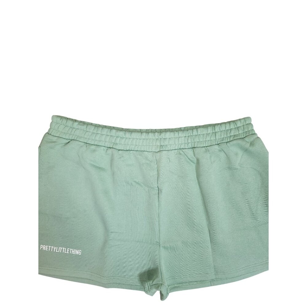 PrettyLittleThing Plus Sage Green Printed Pocket Sweat Shorts Size 20 - Picture 2 of 7